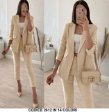 Tailleur Completo Donna Pantalone e Giacca Casual Coordinato in 3 Colori Completo Elegante - 2612Out