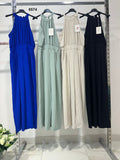 Tuta Elegante Party Cerimonia Scollo Americana Pantalone Palazzo Jumpsuit Casual in 4 Colori - 6574