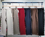 Pantalone Felpa Bottoni a Ciappetta Regolabili Pantaloni Ragazza Donna Casual Fashion in 6 Colori - 7160